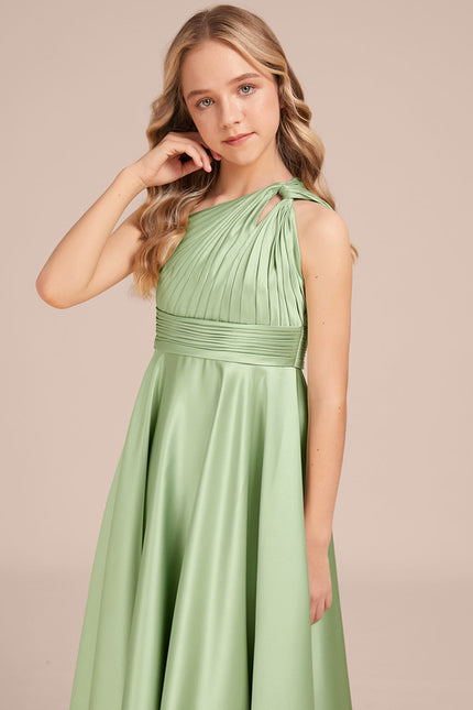 Robe Cérémonie Asymétrique Vert Tendre - gallery 2
