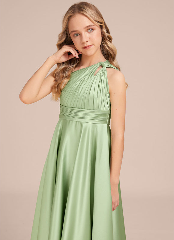 Robe Cérémonie Asymétrique Vert Tendre - gallery 2