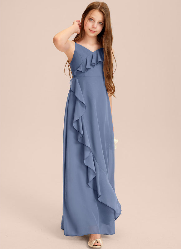 Robe Cérémonie Mousseline Bleu Pastel - gallery 2