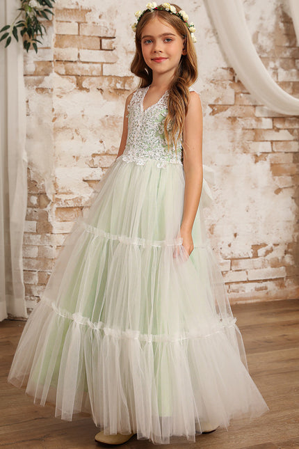 Robe Cérémonie Tulle Vert Doux - gallery 8