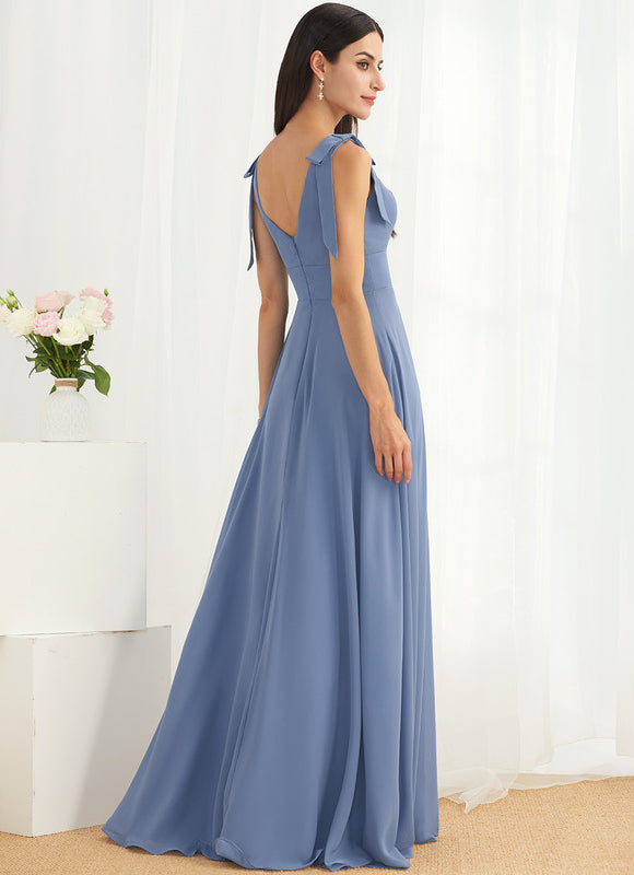 Robe Cérémonie Mousseline Beige - gallery 3