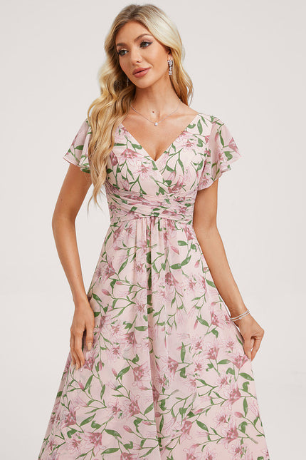 Robe Cérémonie Longue Volants Rose - gallery 2