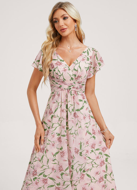 Robe Cérémonie Longue Volants Rose - gallery 2