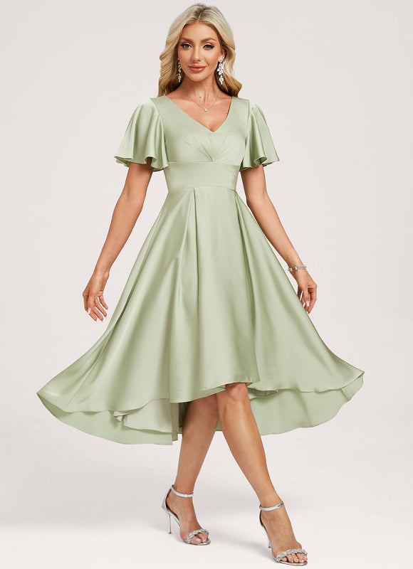 Robe Cérémonie Veste Asymétrique Satinée - gallery 3