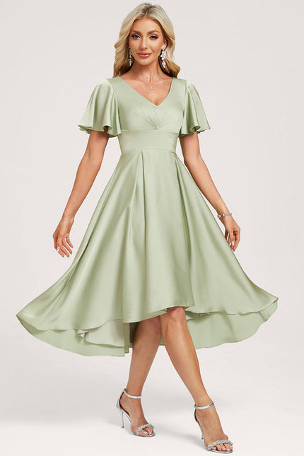 Robe Cérémonie Veste Asymétrique Satinée - gallery 3