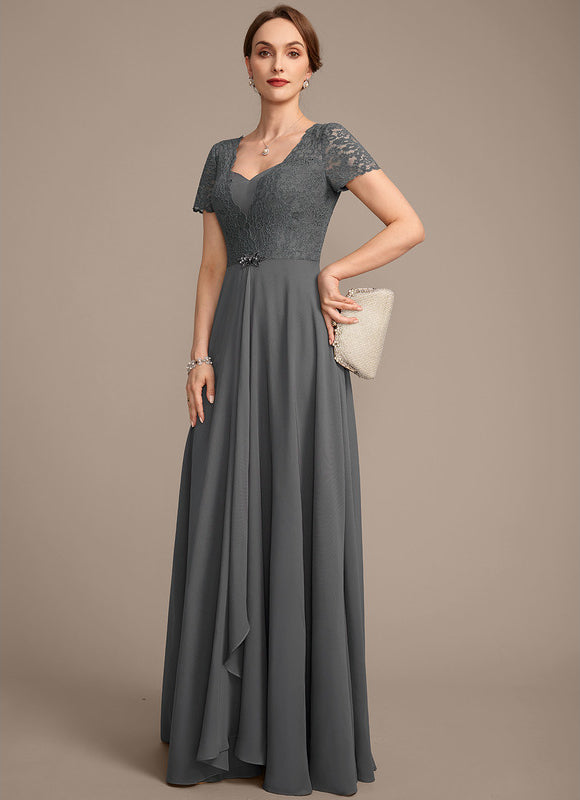 Robe Cérémonie Longue Grise Dentelle - gallery 4