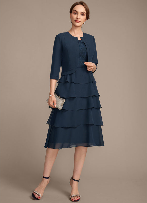 Robe Ceremonie Grande Taille Bleu Marine - gallery 3