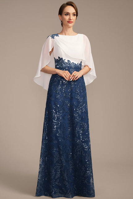 Robe Cérémonie Longue Marine Brodée - gallery 4