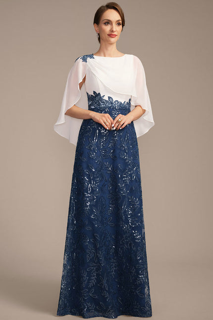 Robe Cérémonie Longue Marine Brodée - gallery 4