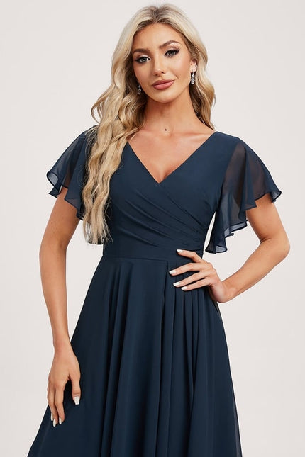Robe Cérémonie Fluide Marine Élégante - gallery 3