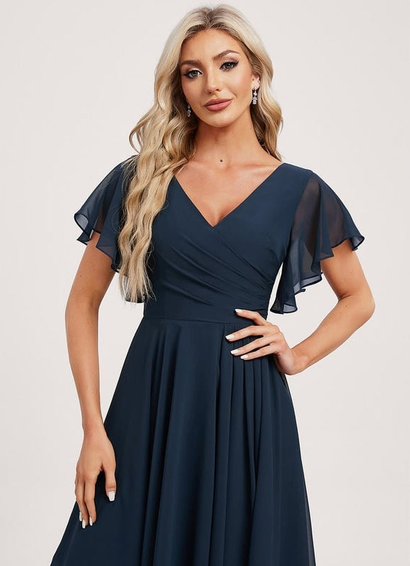 Robe Cérémonie Fluide Marine Élégante - gallery 3
