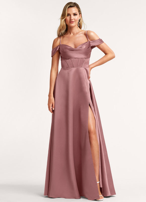 Robe Cérémonie Satin Mauve