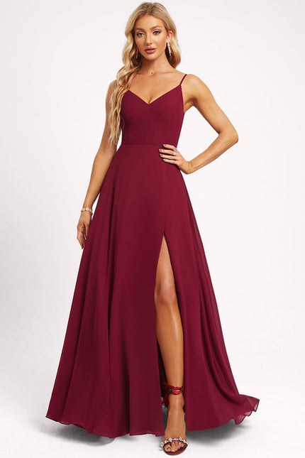 Robe Cérémonie Vaporeuse Bordeaux - gallery 1