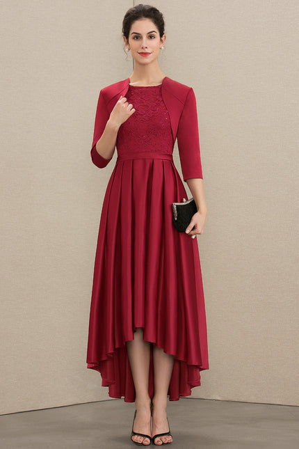 Robe Cérémonie Rouge Satiné Élégant - gallery 4