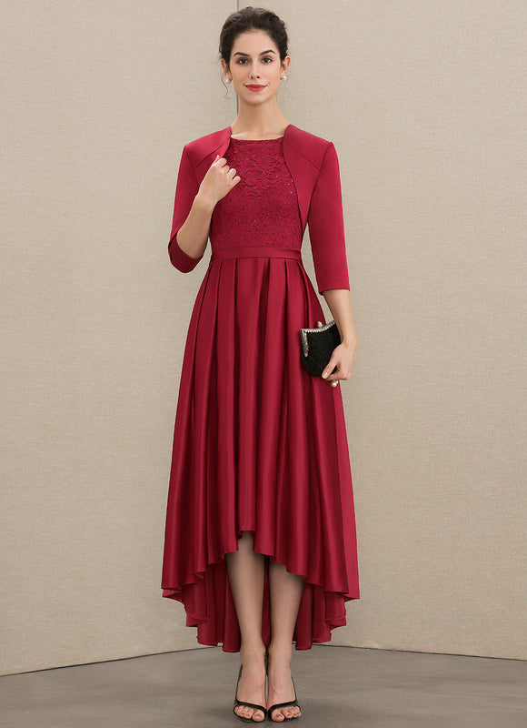 Robe Cérémonie Rouge Satiné Élégant - gallery 4