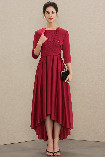 Robe Cérémonie Rouge Satiné Élégant - gallery 4