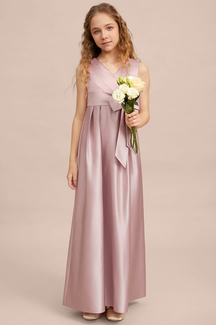 Robe Cérémonie Satin Longue Junior - gallery 3