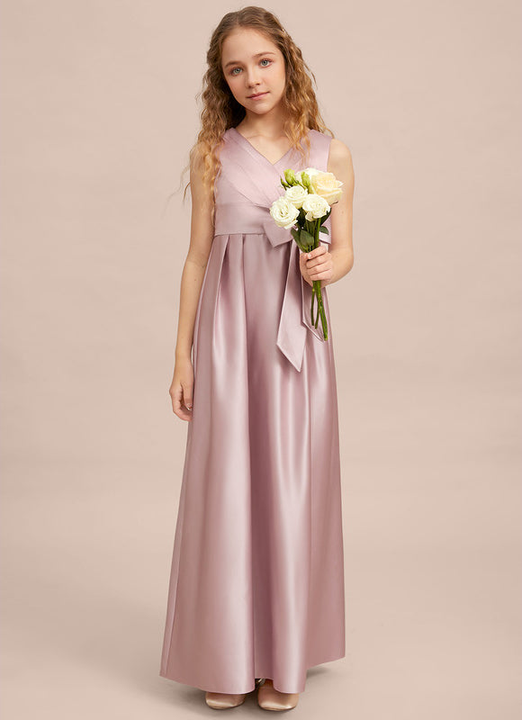 Robe Cérémonie Satin Longue Junior - gallery 3