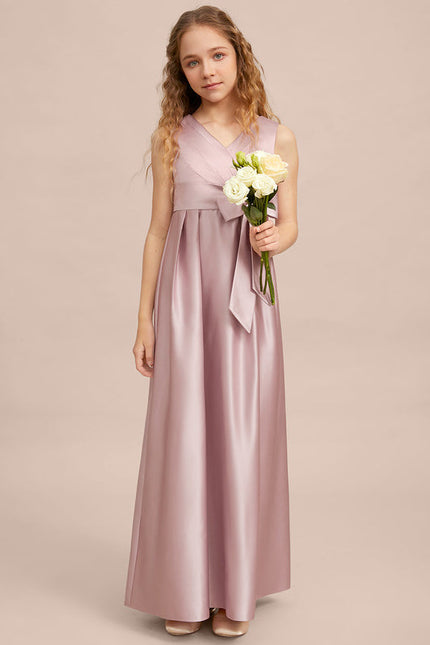 Robe Cérémonie Satin Longue Junior - gallery 3