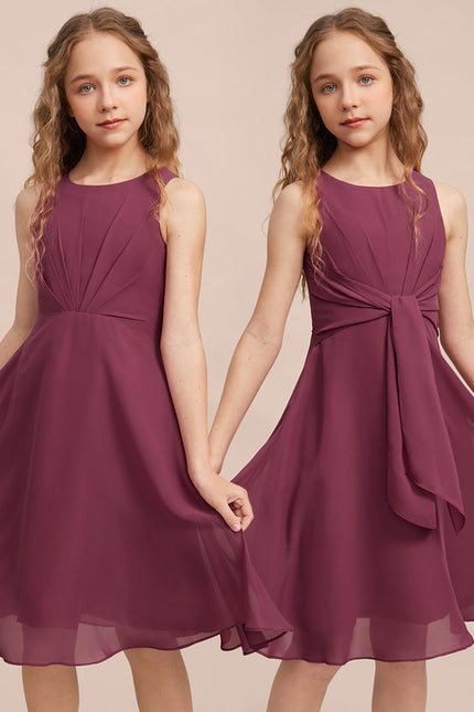 Robe Cérémonie Mousseline Marine Ajustée - gallery 1