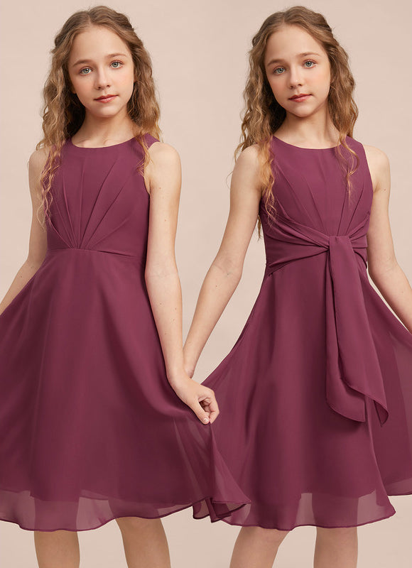 Robe Cérémonie Mousseline Marine Ajustée - gallery 1