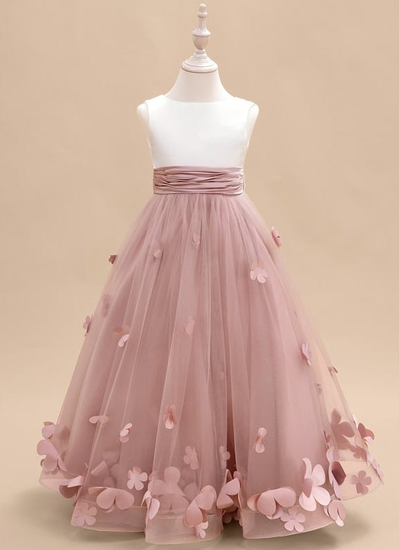 Robe Cérémonie Fleurie Poudrée - gallery 1