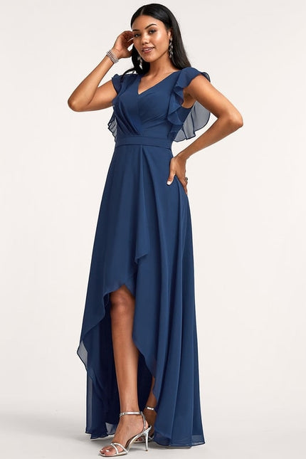 Robe Cérémonie Fluide Marine Élégante