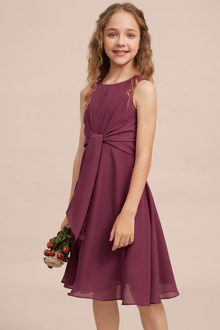 Robe Cérémonie Mousseline Marine Ajustée - gallery 9