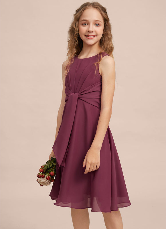 Robe Cérémonie Mousseline Marine Ajustée - gallery 9