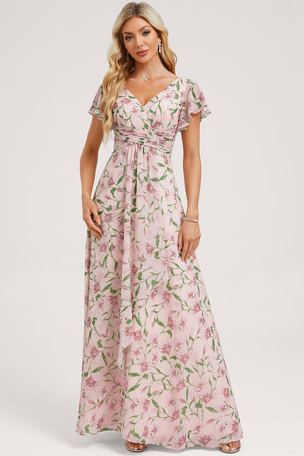 Robe Cérémonie Longue Volants Rose - gallery 3