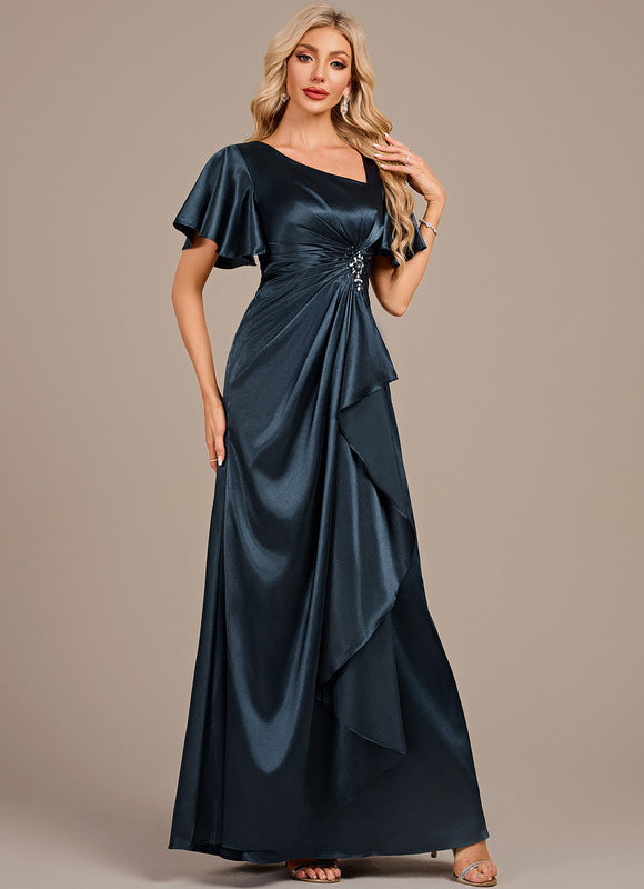 Robe Cérémonie Satin Bleu Nuit - gallery 4