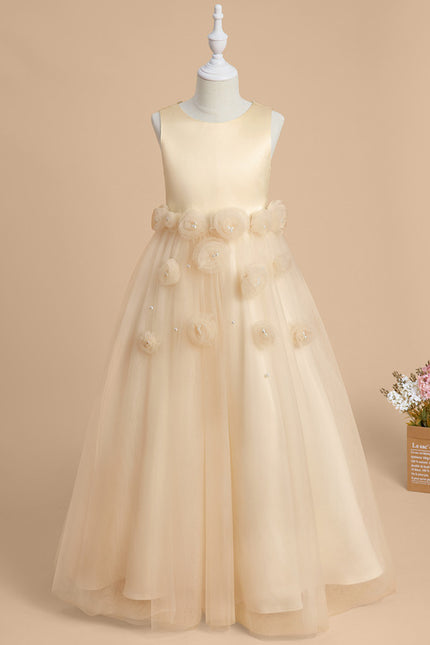 Robe Cérémonie Tulle Florale Ivoire