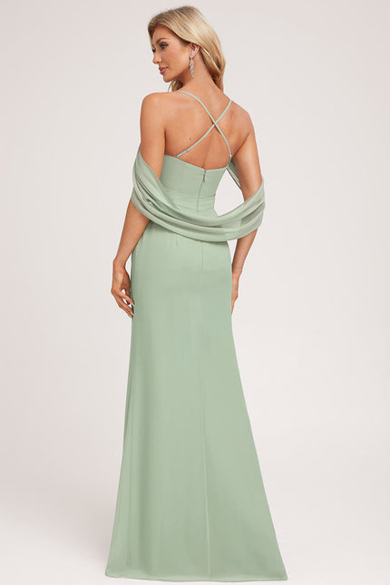 Robe Cérémonie Bordeaux Ajustée - gallery 1