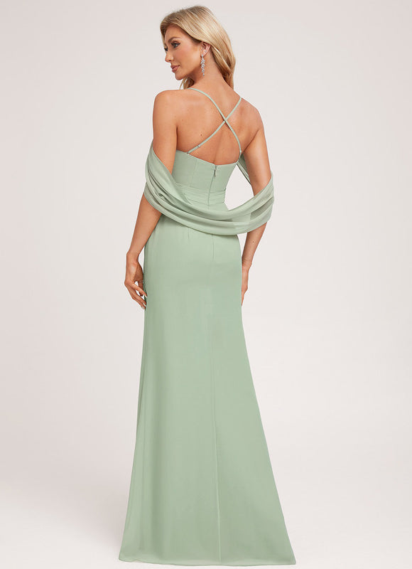 Robe Cérémonie Bordeaux Ajustée - gallery 1