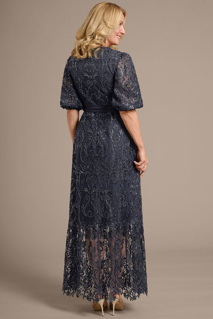 Robe Cérémonie Dentelle Gris Perle - gallery 3