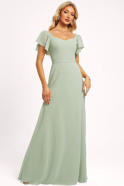 Robe Cérémonie Longue Volants Rose