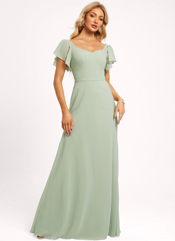 Robe Cérémonie Longue Volants Rose