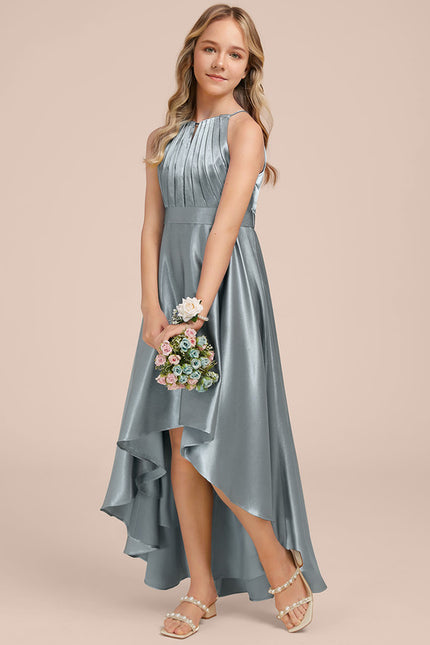 Robe Cérémonie Satinée Asymétrique Marine