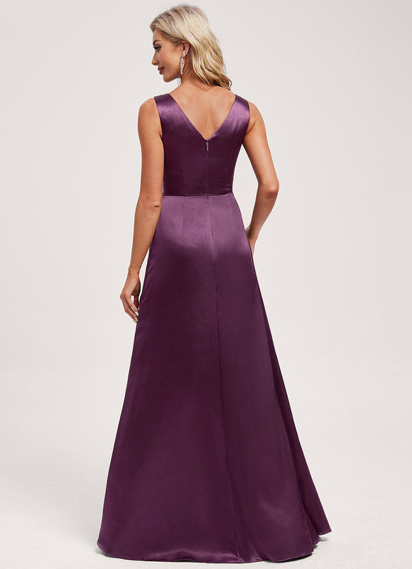 Robe Cérémonie Satinée Longue Ajustée - gallery 4