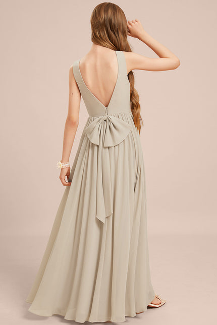 Robe Cérémonie Demoiselle Dhonneur Beige - gallery 2