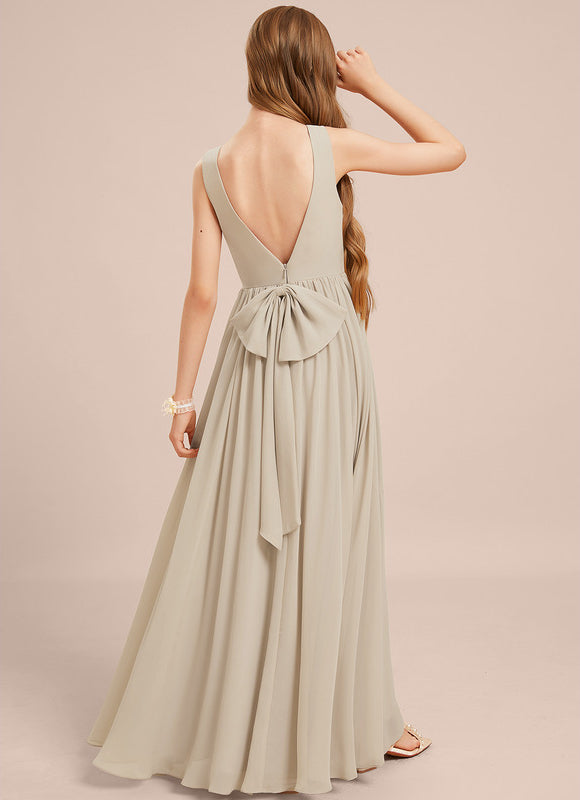 Robe Cérémonie Demoiselle Dhonneur Beige - gallery 2