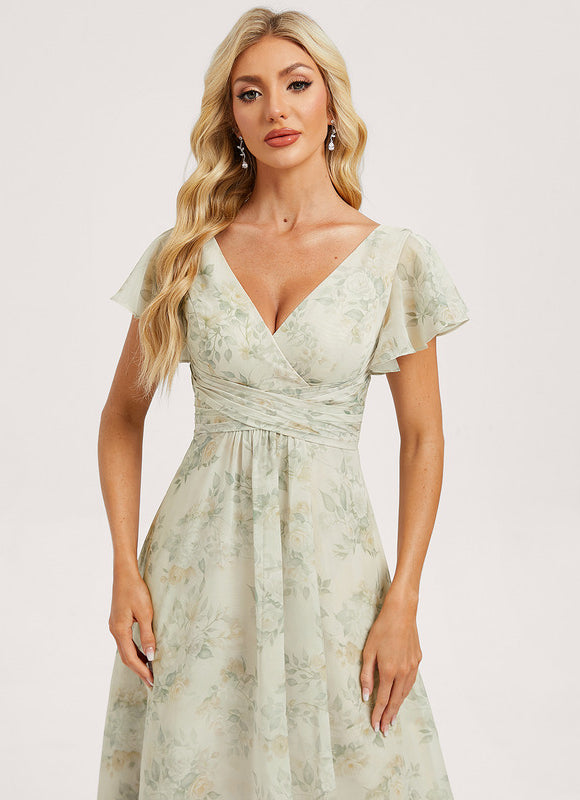 Robe Cérémonie Longue Volants Rose - gallery 2