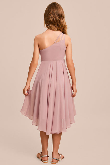 Robe Cérémonie Asymétrique Rose Pâle - gallery 4