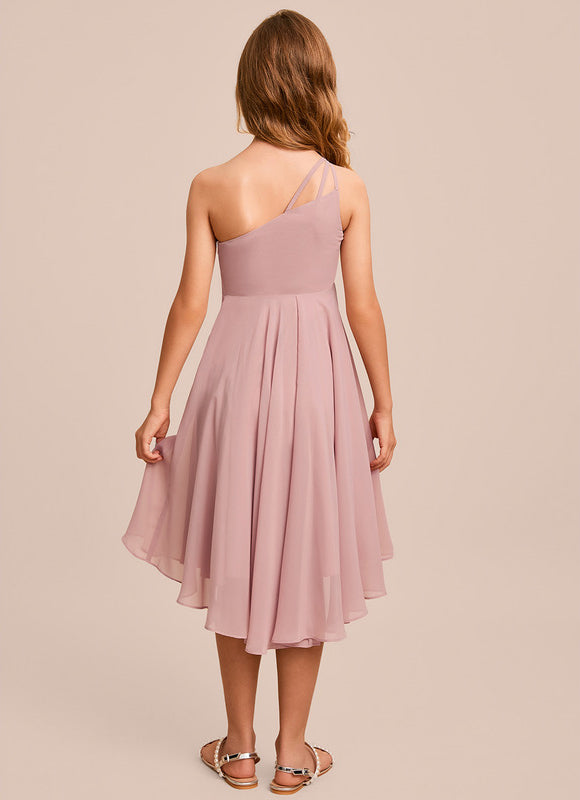 Robe Cérémonie Asymétrique Rose Pâle - gallery 4