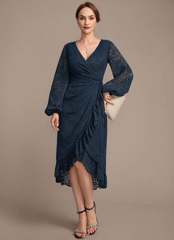 Robe Cérémonie Dentelle Marine Élégante - gallery 1
