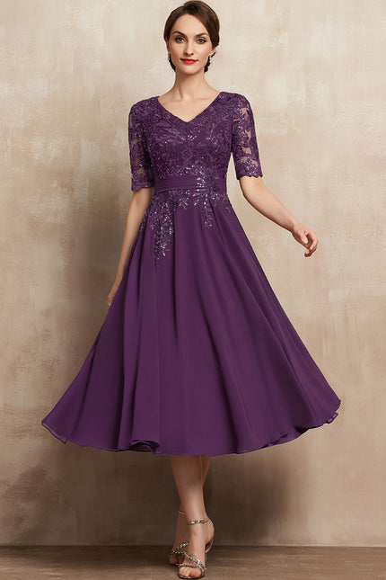 Robe Cérémonie Élegante Violet