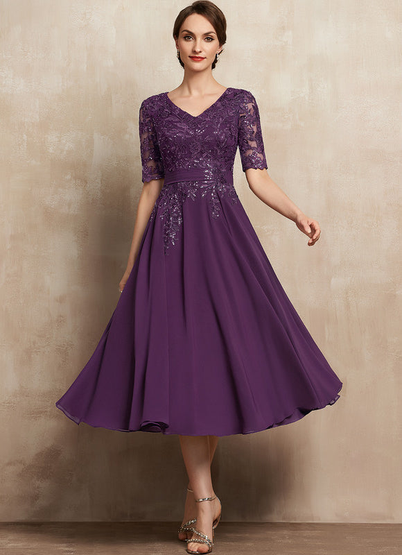 Robe Cérémonie Élegante Violet