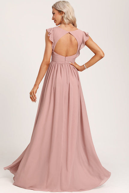 Robe Cérémonie Longue Volants Rose - gallery 2