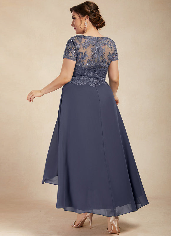 Robe Cérémonie En Dentelle Marine - gallery 8