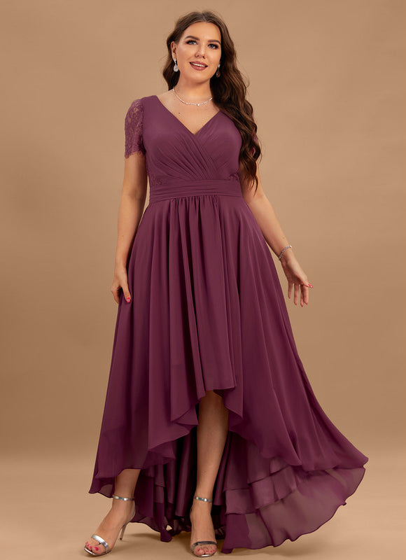 Robe Cérémonie Dentelle Asymétrique - gallery 9